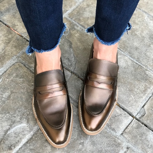 Bronze Mexico Made Leather Boyfriend Oxfords - Picture 8 of 8